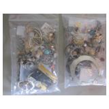 2 bags of costume jewelry