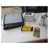flashlights,pens,g.foreman,toaster,can opener
