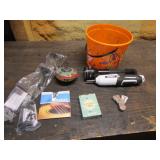 bucket,engine lighter,flashlight & items