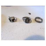 3 sterling silver rings