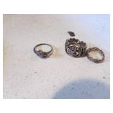 3 sterling silver rings