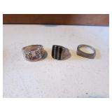 3 sterling silver rings