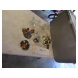 50 gal tote,candleholders,figurines & items