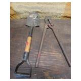 bolt cutters & small shovel