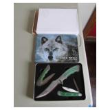 timber wolf knife set in case