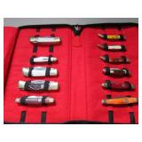 11 rough rider pocketknives and case