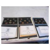 3- united kingdom coin proof sets