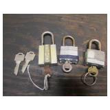 3 locks w/keys