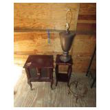 plant stand,cabinet & lamp