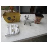 chicken & pig decorator items