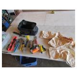 tool bag,level,tools & nail aprons