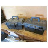 2 black toolboxes