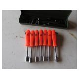 allen wrenches w/green case & orange handled tools