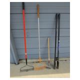 posthole diggers & rakes