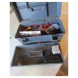 gray toolbox & misc wires & items