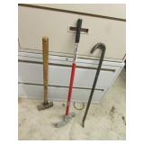 sledgehammer,pipe bender & crowbar