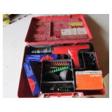 hilti dx350 piston drive tool & items w/red case