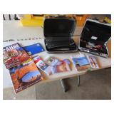 2 brief cases,atlas & office items