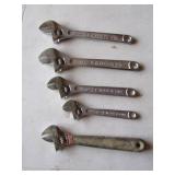 5 adjustable wrenches incl:pittsburgh