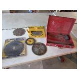 used saw blades & red case