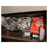 1 metal cabinet w/tools & items inside