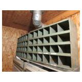 2 green metal organizer cabinets