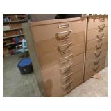2 metal storage cabinets w/some items