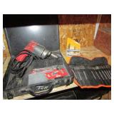 milwaukee 3/8' drill w/bits & black case