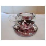 joe rice glass cup & saucer