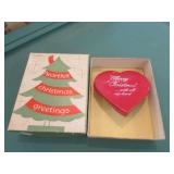 1957 christmas beating heart decoration w/box