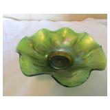 northwood green carnival glass bowl