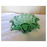 green glass bowl