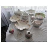 hand painted porcelain bowls,dishes,hat pin holder