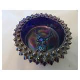 carnival glass deer salt dip