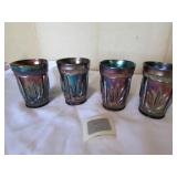 4 carnival glass st.clair tumblers
