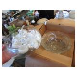 2 glass punch bowl sets