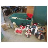 green tote & all christmas decorations