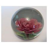 glass rose paperweight (unmarked)