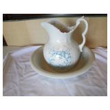 hand painted porcelain pitcher & bowl