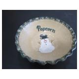 three rivers pottery snowman bowl