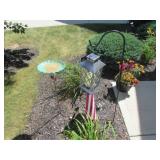 birdbath,shepherd hook & butterfly