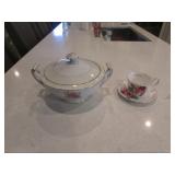 occ japan covered dish & staffordshire cup&saucer