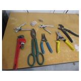 pipe wrench,snips,rivot tools & pliers