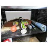 grease gun,tube of grease,rope,bungees & items