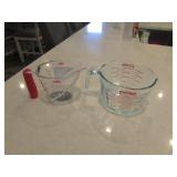 plastic & glass measure cups incl:pyrex