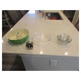 bunt pan,timer,baking dish & anchor hocking bowls