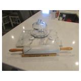 marble rolling pin,cheese dish,cutting board