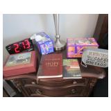 clock,books,master peace box & items