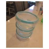 4 pc pyrex glass dish set w/lids