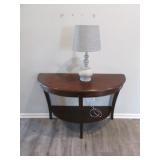 half moon table & table lamp